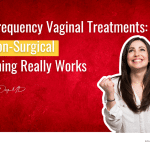 Confident smiling woman celebrating Ong Institute guide to how non-surgical radiofrequency vaginal tightening works.